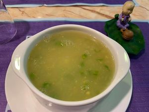 Vegetable Sweet Corn Soup 
Photo credit: Henry Lau at Shivam in Central Singapore
