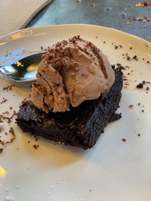 Ice cream & Choc brownie... yum. at Hypha in Chester
