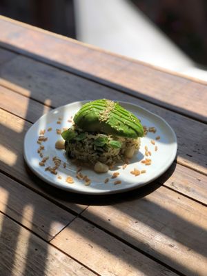 Avocada & Brown Rice Salad at Hypha in Chester