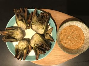 Alcachofas con romesco  at Boh in Bellver-de-cerdanya