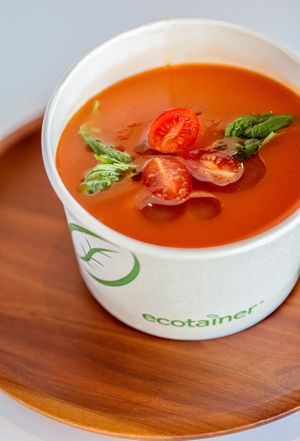 Immune Soup (Warm Soup): Tomato, Onion, Garlic, Extra Virgin Olive Oil, Thyme, Bay Leaf, Sea Salt.
 at Gaia Therapeat in Hollywood