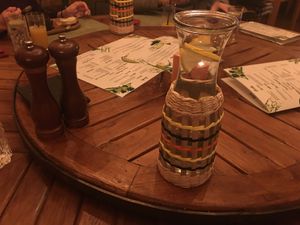 Tap water (free) - you can but still it sparkling too at Green Loft in Northampton