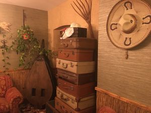 Eclectic decor from the owners’ travels around the world   at Green Loft in Northampton