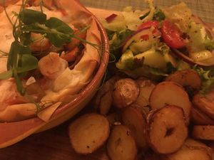 Roasted vegetable strudel up close at Green Loft in Northampton