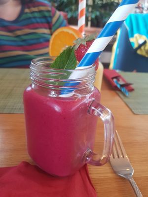 Beetroot berry smoothie at Green Loft in Northampton