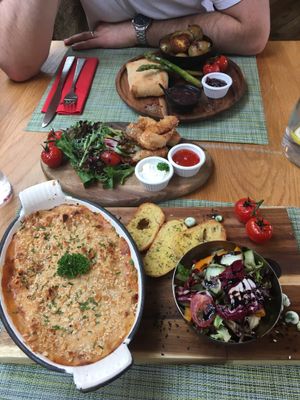 Lasagna, “prawns” and wellington at Green Loft in Northampton