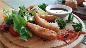 Crispy 'prawns' at Green Loft in Northampton