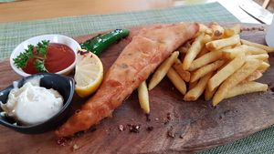 Tofish and chips at Green Loft in Northampton