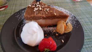 Caramel cheesecake at Green Loft in Northampton