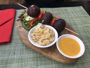 Falafel starter at Green Loft in Northampton