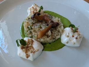 Something with potatoes and smoked potato foam, I think. It was delicious at Het Lokaal in Amersfoort