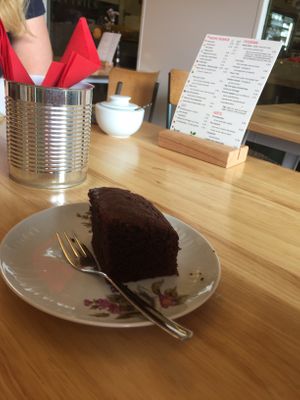 Vegan brownie at Het Lokaal in Amersfoort