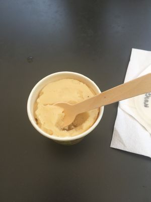 Vegan ice cream made from soy. That had cocoa and passion fruit  at Le Sunny in Fort-de-france
