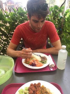 Enjoying all the vegan options  at Le Sunny in Fort-de-france