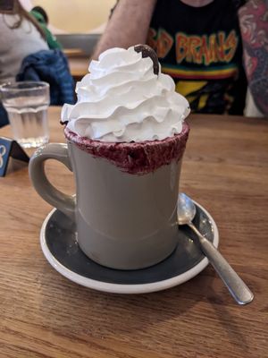Black Forest Hot Chocolate at Mrs. Potts Chocolate House in Bristol