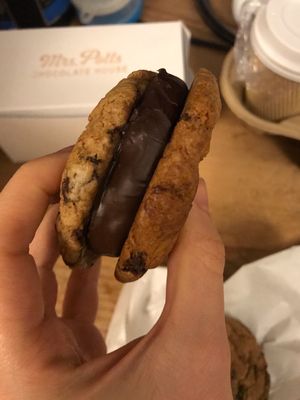 Vegan cookie sandwich  at Mrs. Potts Chocolate House in Bristol