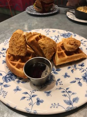 Vegan vaffles  at Absurd Bird in Bath