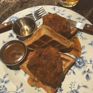 Bottomless brunch main- vaffles at Absurd Bird in Bath