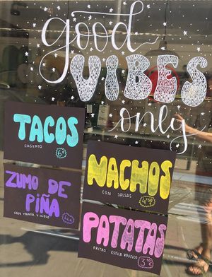 Window  at VegaMama in Barcelona