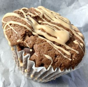 [Vegan] Espresso Chocolate Chip Muffin at Grateful Bread - Freakbeat Vegetarian in Lincoln