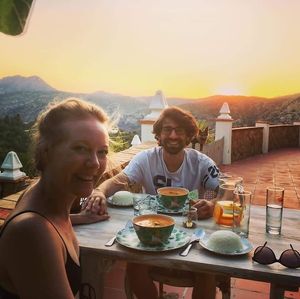 Enjoy a romantic sunset dinner!  at Casa Tarsan Vegan Eco Lodge in Villalonga