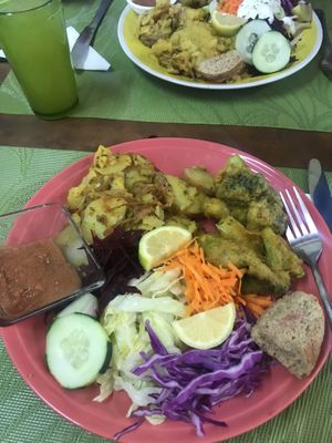 Vegan pakora dish at Sundar Vegetariano in Pucon