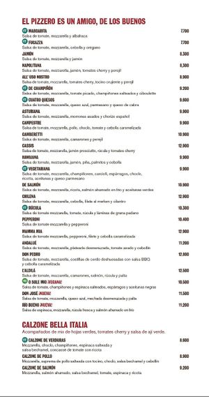 Menu2 at Café Cassis in Pucon