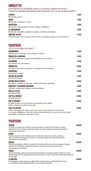 Menu7 at Café Cassis in Pucon