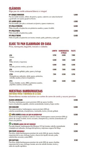 Menu4 at Café Cassis in Pucon