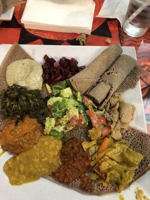 Veggie sampler  at Habesha in Austin