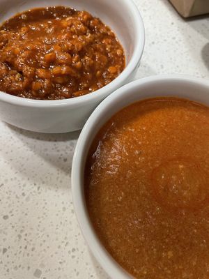 Shiro, and Misir Wot (lentils)  at Habesha in Austin