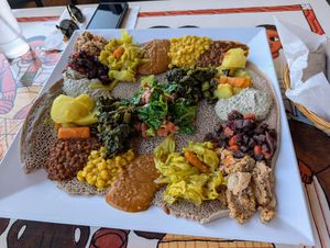 Veggie Sampler. at Habesha in Austin