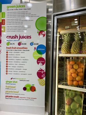 Menu at Green Crush in Ontario