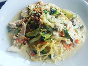 Pasta Primavera at Lucas Wharf in Bodega Bay