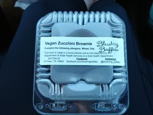 Vegan Zucchini Brownie at Blushing Buffalo in El Paso