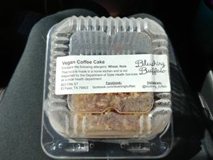 Vegan Coffee Cake at Blushing Buffalo in El Paso