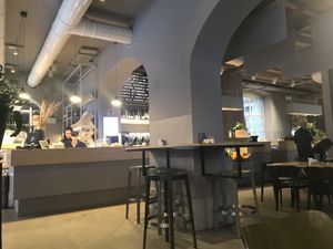 This is what the seating looks like at God Save The Food in Milan