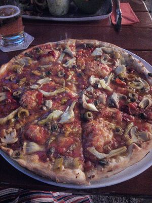 One of their pizzas at Zum Ferdl in Hengersberg