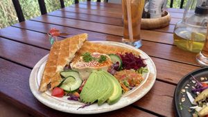 Gluten free vegan waffle with hummus and avocado #Veganuary at The Waffle House in Kwazulu-natal