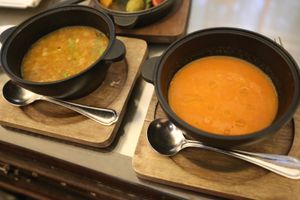 tomato and quinoa soups at Terra in Sapporo