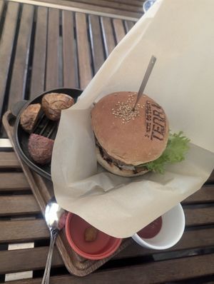 Vegan burger at Terra in Sapporo