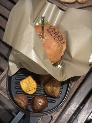 The vegan burger at Terra in Sapporo