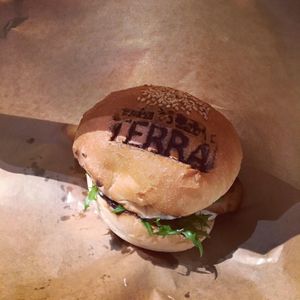 Soy meat burger at Terra in Sapporo