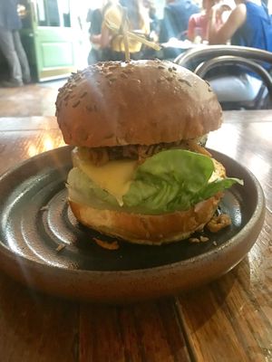 Mountain burger at The Green Man in London