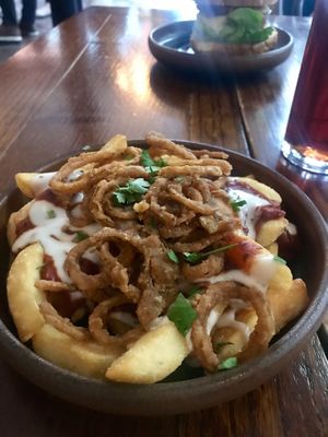Loaded fries at The Green Man in London