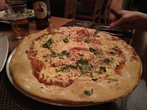 Vegan Margherita (vegan cheese!) at Med-One in Huddersfield