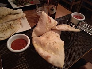 Vegan starter Chef's bread at Med-One in Huddersfield