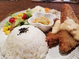 Koya-tofu cutlet  at Minori Shokudou in Kyoto