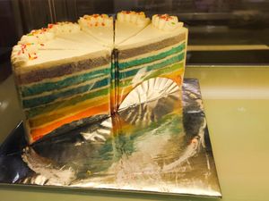 Rainbow cake at D'Life Signature 蔬品軒 - Novena in Central Singapore