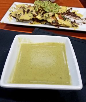 Pea soup for starters was awesome! at Foodamed in Mc Allen